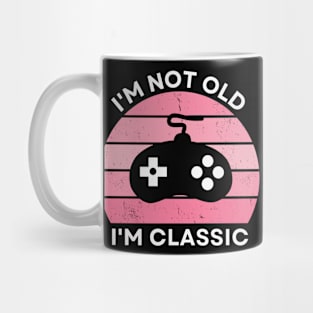 I'm not old, I'm Classic | Game Controller | Retro Hardware | Vintage Sunset | Gamer girl, '80s '90s Video Gaming Mug